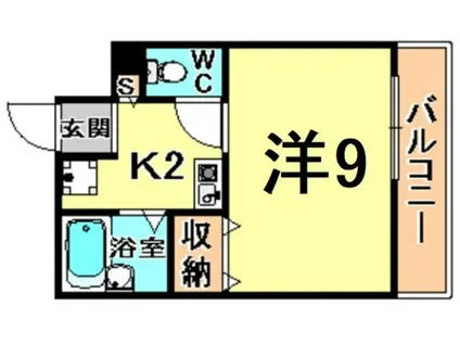 フロレセール南塚口(ワンルーム/3階)の間取り写真