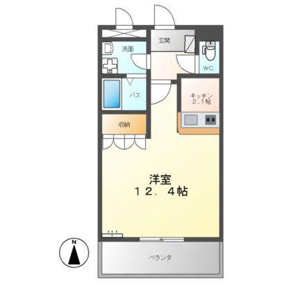 アンベリール(1K/1階)の間取り写真