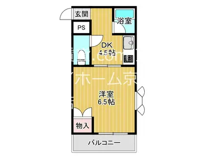 サンロイヤルみやこ(1K/5階)の間取り写真