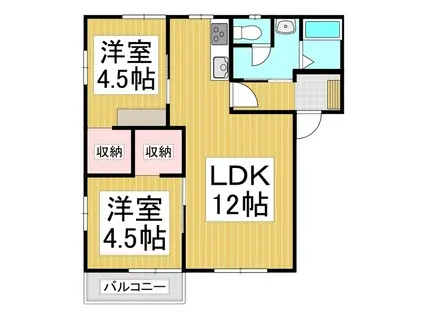 フレグランス長土呂N(2LDK/1階)の間取り写真