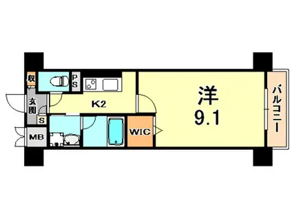 タウニー東灘(1K/2階)の間取り写真
