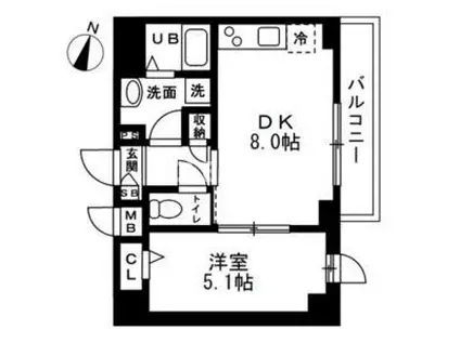 アムール代々木上原(1LDK/3階)の間取り写真