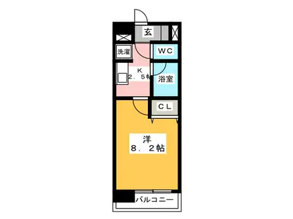 クレアトゥール松乃(1K/3階)の間取り写真