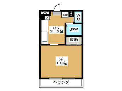 コスモ33(1DK/3階)の間取り写真
