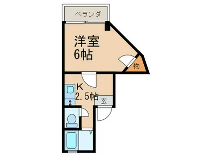 カーサマローネ(1K/4階)の間取り写真