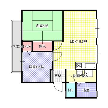 サンビーム元町(2LDK/2階)の間取り写真