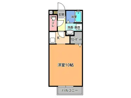 メゾン・ド・サンシャインIII(1K/2階)の間取り写真