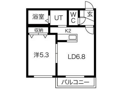 VILLA SUNLIT(1LDK/3階)の間取り写真