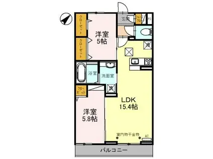 アベニューミナミ(2LDK/3階)の間取り写真