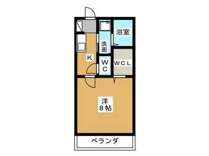 ヴェルドミール・コモ(1K/1階)の間取り写真