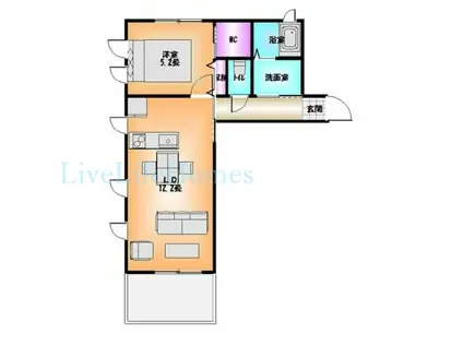 リブライフ国府(1LDK/2階)の間取り写真