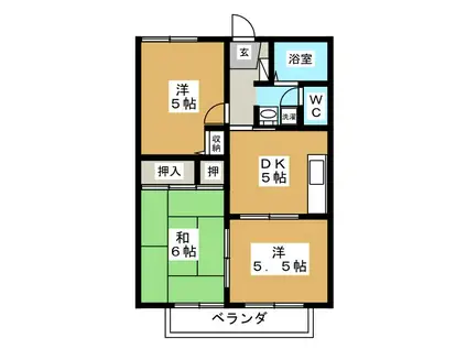 アネックスヒロセ A(3DK/2階)の間取り写真