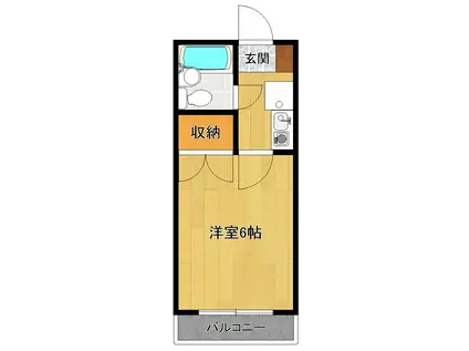 ハイツTMT(1K/2階)の間取り写真