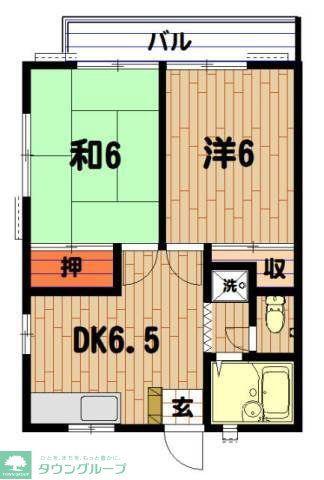コーポラス羽沢(2DK/2階)の間取り写真