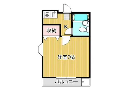 ハイツスミトク(1K/2階)の間取り写真