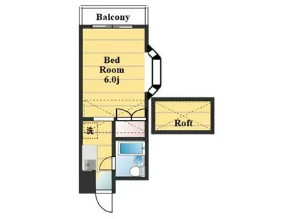 ハイムMIC(1K/2階)の間取り写真