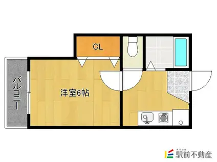 ヴィレッタテラス(1K/2階)の間取り写真