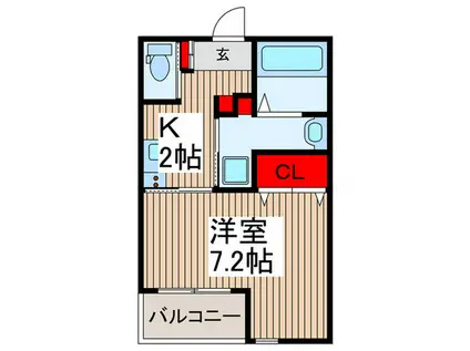 MELLAS小手指II(1K/3階)の間取り写真