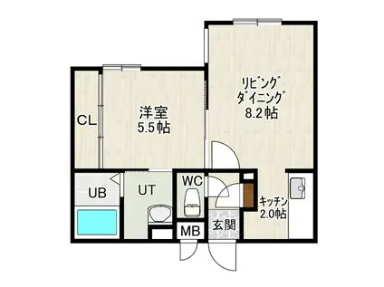 EFFORT NANGO(1LDK/3階)の間取り写真