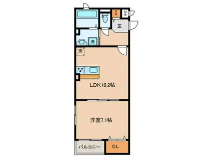 ヴェルナール赤羽(1LDK/2階)の間取り写真