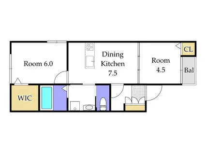カーサフィオーレ奉還町(2LDK/2階)の間取り写真