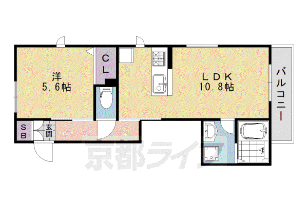 フェリシード花水木II(1LDK/1階)の間取り写真