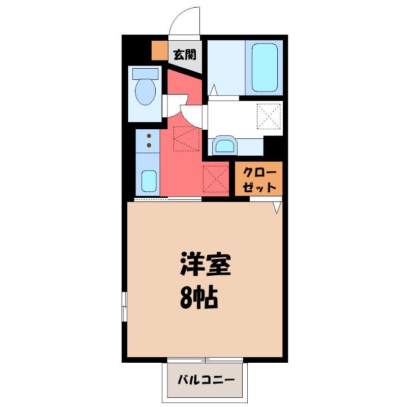 HANA SAKU(1K/1階)の間取り写真