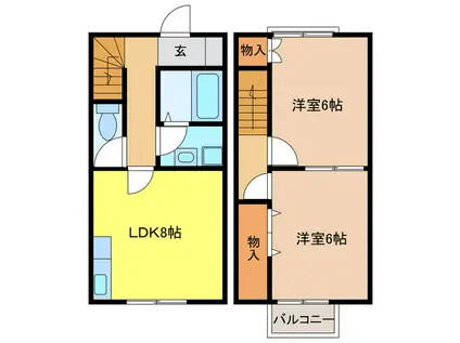 DUPLEX替地A・B(2LDK/1階)の間取り写真