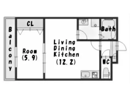 ジーメゾン明石魚住1(1LDK/1階)の間取り写真