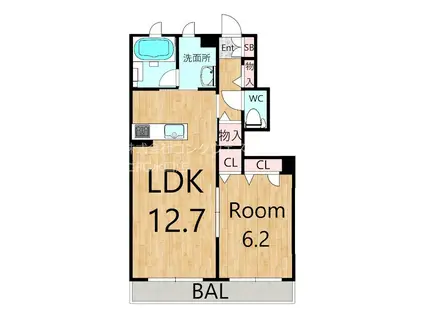 カーサ・アンジェロ2(1LDK/1階)の間取り写真