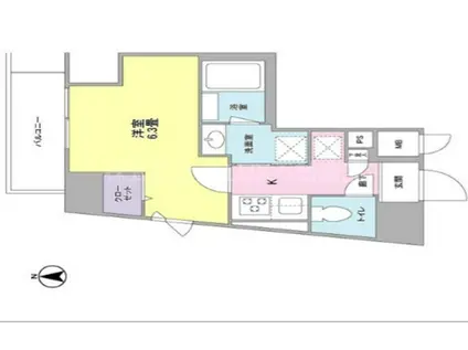 LAXE 京急蒲田(1K/4階)の間取り写真