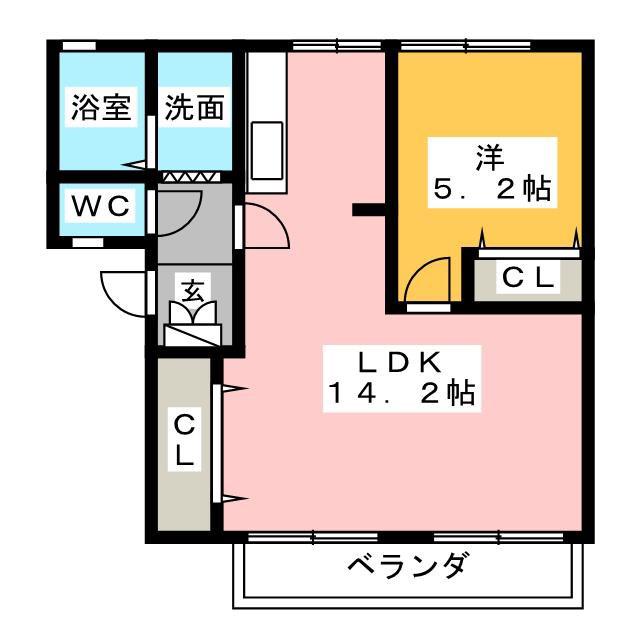 SUNSHINE葵(1LDK/1階)の間取り写真