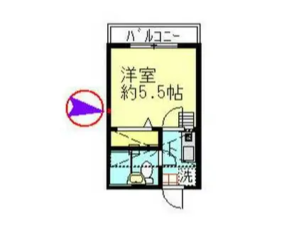 NOZU南生田(1K/2階)の間取り写真