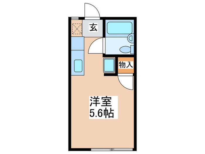 グランドヒル岡上B(ワンルーム/1階)の間取り写真