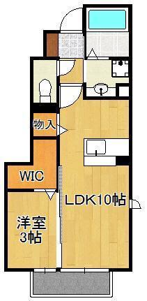 フォレスト三ヶ森(1LDK/1階)の間取り写真