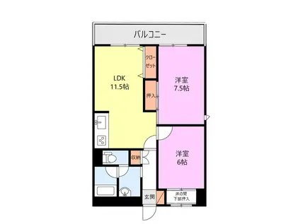 東明マンション(2LDK/2階)の間取り写真