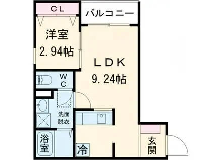 FSTYLE藤井寺・岡1号館(1LDK/2階)の間取り写真