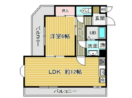 オーナーズマンション(1DK/5階)の間取り写真