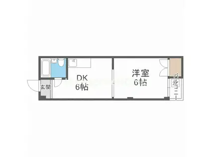 白樺ハイツ清水(1DK/4階)の間取り写真