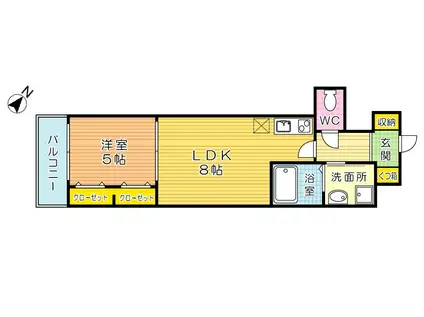 サンクレシア原町別院(1LDK/4階)の間取り写真