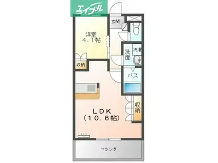 フリージア(1LDK/1階)の間取り写真