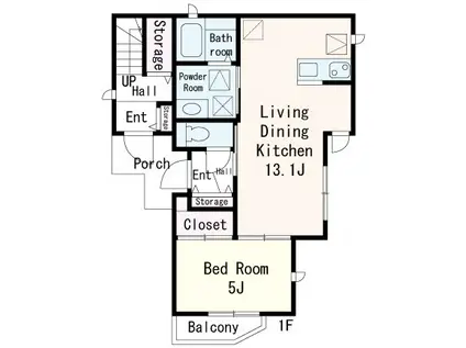 クラリス墨田(1LDK/1階)の間取り写真