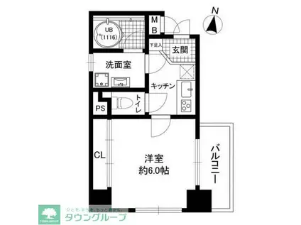 プリオール・オオフチ(1K/6階)の間取り写真