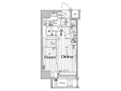 メイクスデザイン川崎III(1DK/5階)の間取り写真