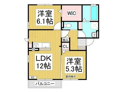 グランド ソレーユ(2LDK/3階)の間取り写真