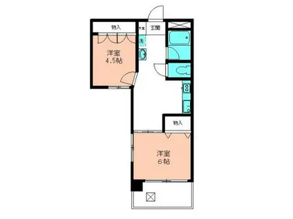 千代鶴ビル(2DK/4階)の間取り写真