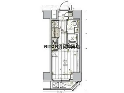 リライア横濱鶴見(ワンルーム/8階)の間取り写真