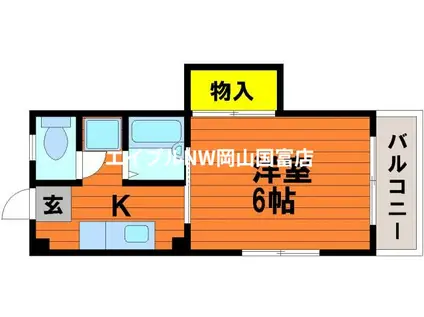 ハイツ平井(1K/3階)の間取り写真