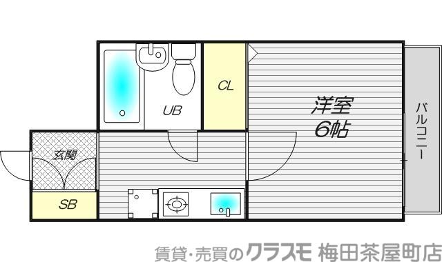 エスリード 北梅田(1K/5階)の間取り写真