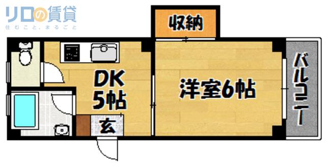 ニュー豊里マンション(1DK/3階)の間取り写真